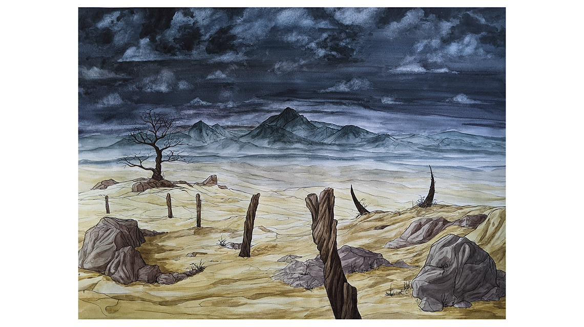 Watercolor Painting of Landscape